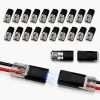 2-Pin Quick Wire Connectors 100pcs bulk laid flat two-piece plug-in wire connector mating demo
