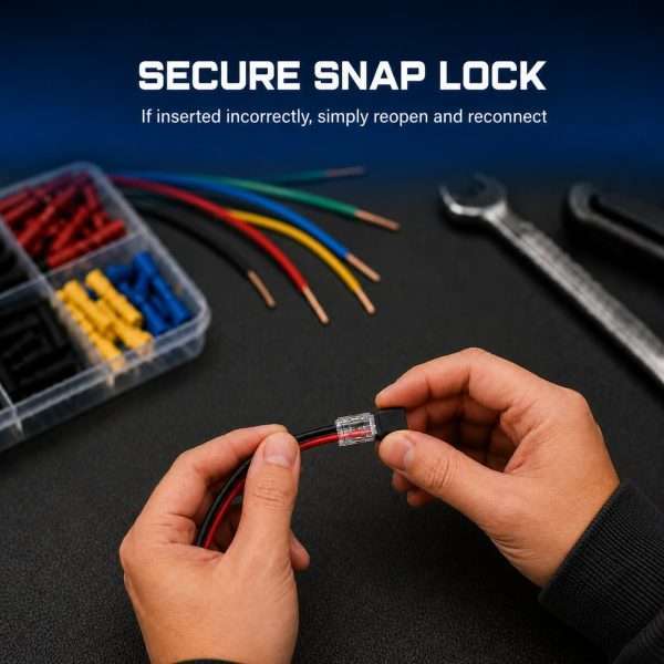 Full set 2-Pin Quick Wire Connectors 100 pack all wire splice terminals complete kit display