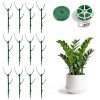 Stackable green monstera plant support stakes set with twist ties and hook loop tape for potted houseplants