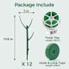 Size diagram of 10.8 inch stackable monstera plant support stakes, package includes 12 stakes, twist ties and plant tape