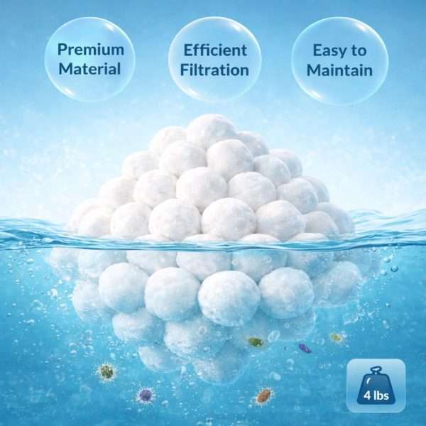 Premium polyester pool filter sand replacement balls with efficient water filtration to trap dirt and impurities