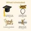 Grad cap, diploma scroll and Congrats Grad topper parts of graduation cake topper decoration set