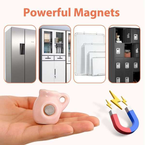 Strong back magnet of Ceramic Mini Vase Fridge Magnets suitable for fridge, cabinet, locker and metal whiteboard