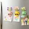 3 pack Ceramic Mini Vase Fridge Magnets with artificial flowers attached on refrigerator for Mother's Day decor