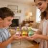 Kid gifting Ceramic Mini Vase Fridge Magnets set to mom as sweet Mother's Day home decoration gift