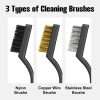 3 types nylon copper stainless steel cleaning brushes from 3D Printer Maintenance Tool Kit for 3D printer component cleaning