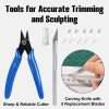Cutting plier and carving knife set from 3D Printer Maintenance Tool Kit for accurate 3D model trimming and sculpting