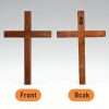 Wooden Cross Wall Decor Set front and back view wall hanging hole design smooth polished wooden cross
