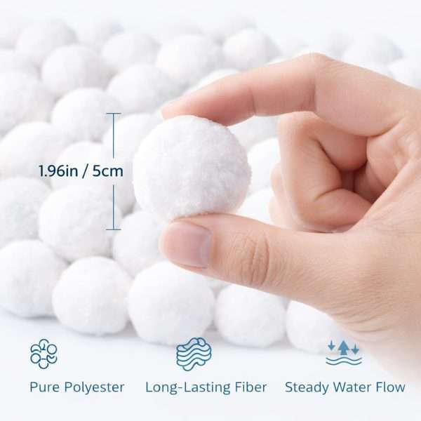 1.96 inch pure polyester pool filter sand replacement balls with long-lasting fiber for steady water flow