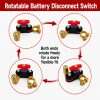 Fully rotatable terminals on 12V-24V battery disconnect switch to fit various battery layouts