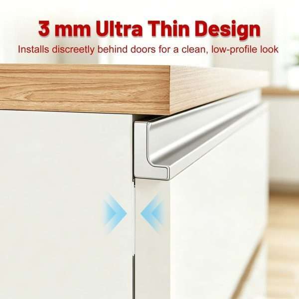 3mm ultra thin design cabinet magnets hidden behind cabinet door for neat low-profile furniture closure