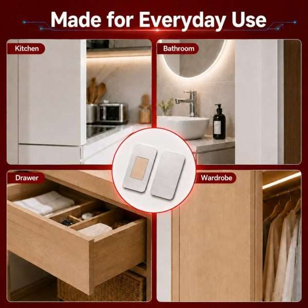 Versatile ultra-thin cabinet magnets 10 pack for kitchen cabinets, bathroom vanities, drawers and wardrobe doors