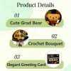 graduation bear crochet flower bouquet with sunflower 3