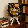 graduation bear crochet flower bouquet with sunflower 4