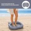 Portable inflatable pool foot rinsing tub with textured massage pad for beach foot cleaning