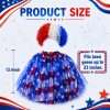 Size chart of patriotic lawn goose wig and star tulle skirt, fits up to 23 inch outdoor porch goose statue