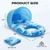 Size chart of 60in Adult Pool Float with Canopy, lightweight foldable inflatable pool raft 300lbs weight capacity