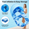Quick inflation valve compact foldable Adult Pool Float with Canopy easy storage beach pool float