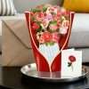 3D Peony Pop-Up Mother's Day Card as elegant permanent table decor beside calendar and gift box