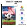 USA Soccer Garden Flag features vivid print, waterproof premium oxford fabric and easy installation design