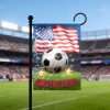 USA Soccer Garden Flag with stadium background, Team USA World Cup themed yard decorative flag