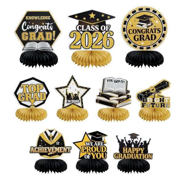 Class of 2026 graduation honeycomb centerpieces 10 pack