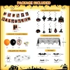 Halloween decorations set package contents size chart banner swirls balloons mantel scarf web bats