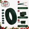 Green 18/2 SPT-1 wire close-up showing stranded copper conductors and insulated PVC cover, for extended or parallel circuits