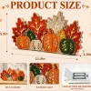 Allyix lighted wooden pumpkin and maple leaf centerpiece – 11.8 x 5.9 x 1 in, self-standing, soft LED light, 2 AAA batteries